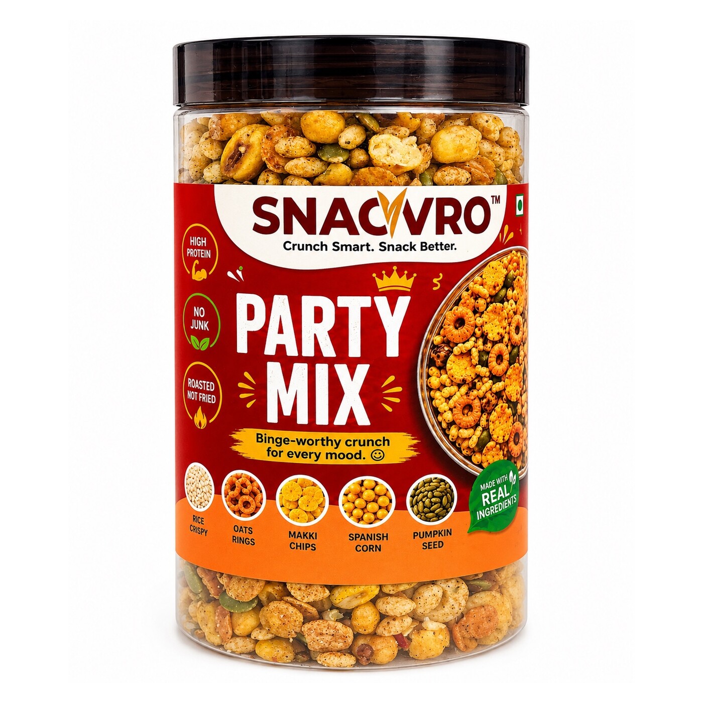SNACVRO Party Mix jar